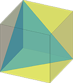 тетраэдр в кубе, чертежи многогранников, многогранники, геометрия, стереометрия
